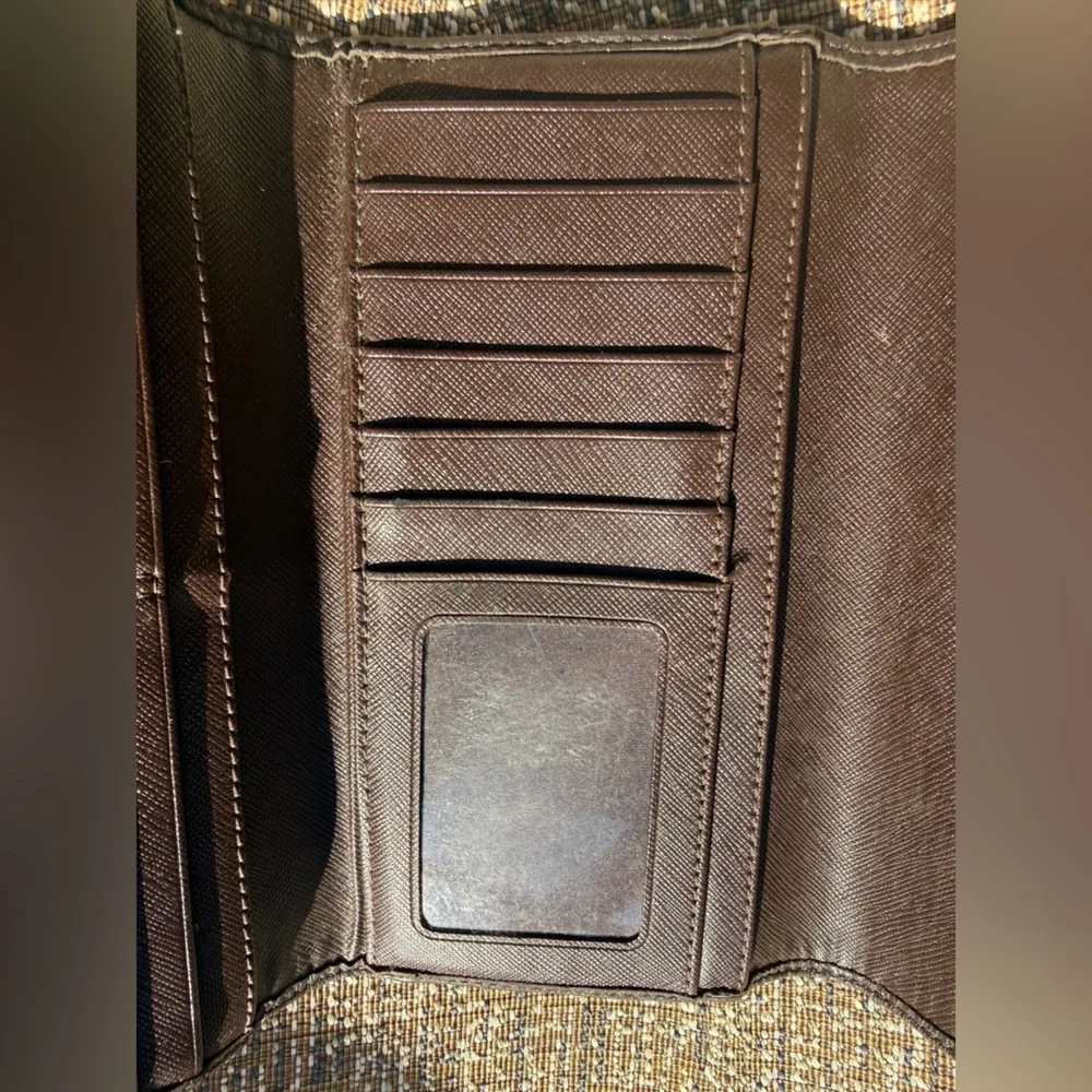 Coach Signature Brown and Tan Wallet